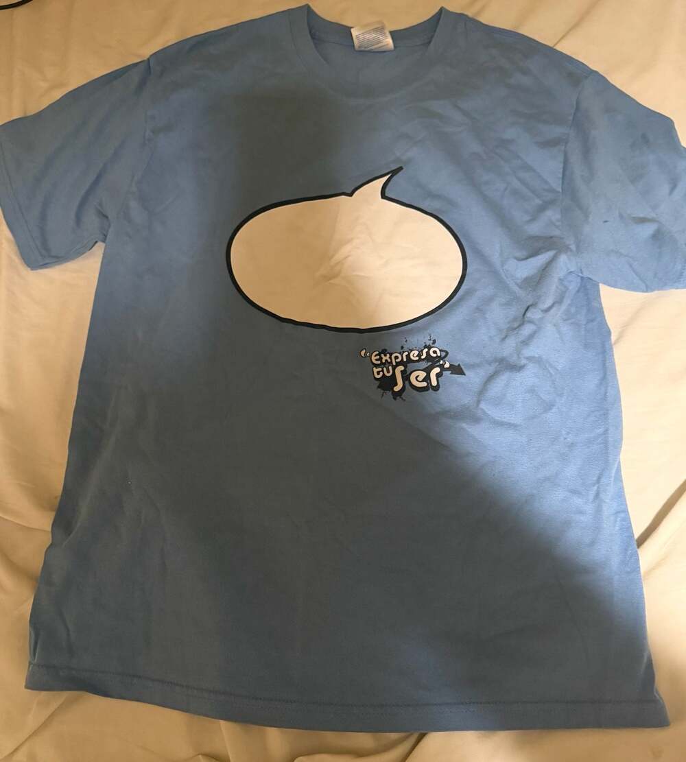 Hanes Heavyweight 50/50 Expresa Tu Ser Blue Speech Bubble T-Shirt Adult L
